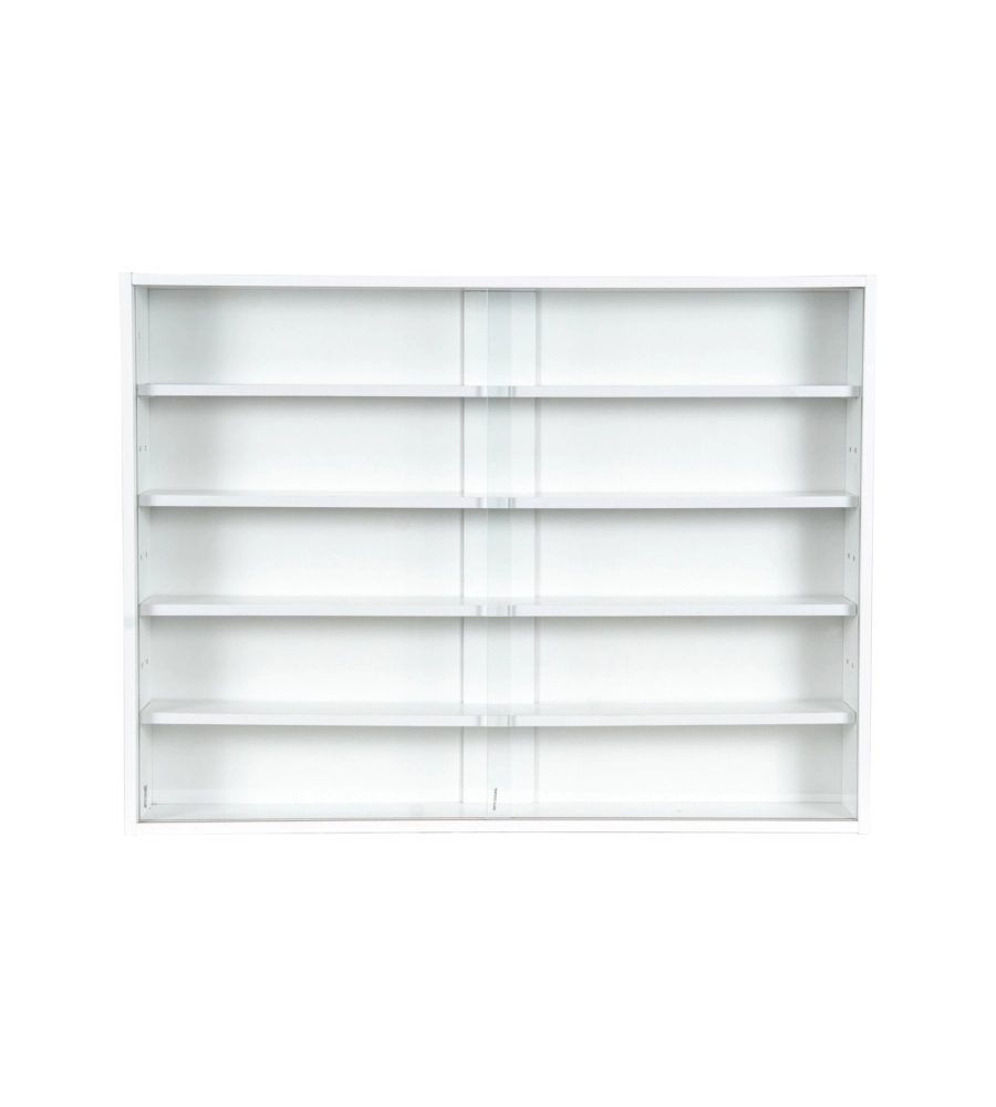 VETRINETTA ESPOSITORE PER COLLEZIONISMO BELLAHOME BIANCO CON ANTE IN VETRO TEMPERATO 80X11X60 CM
